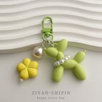 Llavero creativo con forma de globo de perro Kawaii, llavero con forma de perro de gelatina, llavero con forma de flor para cachorro, accesorio colgante - details 11