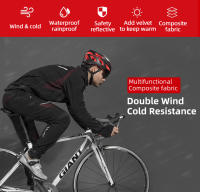 Jersey de Ciclismo ROCKBROS para Hombres y Mujeres Set de Ropa de Esquí con Forro Polar Térmico a Prueba de Lluvia y Viento Material de Terciopelo 100% y Poliéster 80% con Cierre de Cremallera - details 3