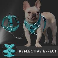 Arnés de tracción con rayas reflectantes para mascotas, antitirones conjunto de cuerda, Collar de perro, correa de pecho - details 3