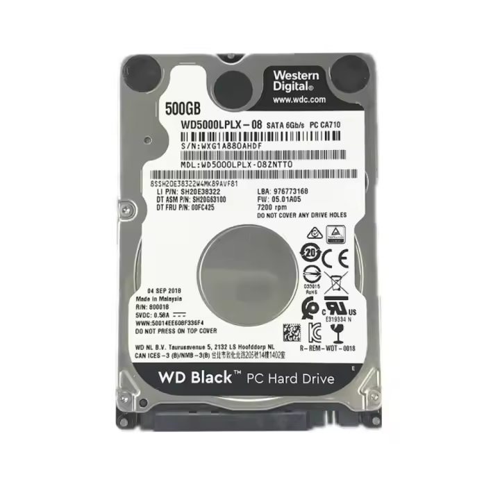 Western Digital Black 500GB Disco Duro Interno SATA III 2,5" 7200 RPM Para Notebooks y Laptops - 1