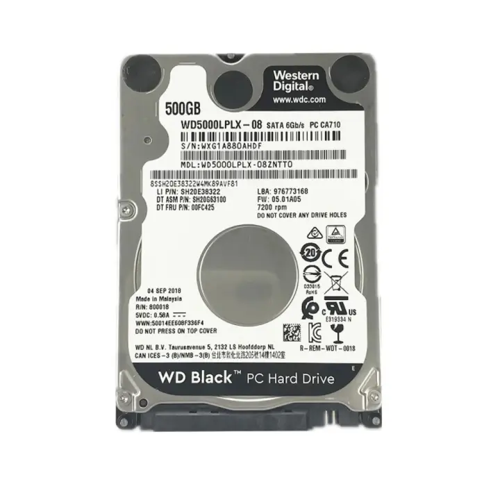 Western Digital Black 500GB Disco Duro Interno SATA III 2,5" 7200 RPM Para Notebooks y Laptops - 1