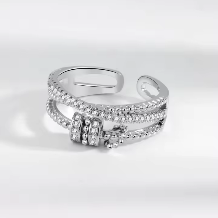 Anillo antiestrés y ansiedad para mujer, anillos giratorios ajustables para mujer, accesorios giratorios libremente, regalos de joyería - 1
