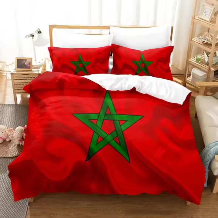 Conjunto de Ropa de Cama de Marruecos en 3D Tamaño para Cama Doble Funda de Edredón - 1