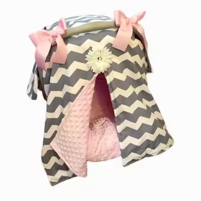 Baby Carseat Canopy Carseat Cover Newborn Baby Girls Boys Soft Cotton Car Seat Cover Canopy Carseat Butterfly knot Blanket - 1
