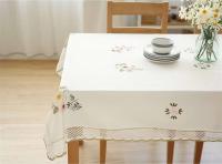 Manteles de lino para piscina antipiscina ENCE huecos de algodón blanco floral europeo, juegos de muebles de TV para bodas - details 2