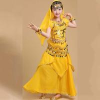 Conjunto de trajes de baile con tocado dulce, vestido de princesa, trajes coloridos de danza del vientre, regalos de ropa para niñas de la India deslumbrantes y brillantes - details 22