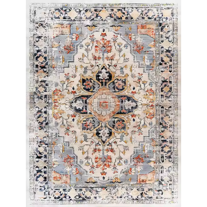 Alfombra de área Vintage - Alfombra de Salón Imitación Cachemira de Antideslizantes y Lavable, Alfombras Decorativas para Habitación, Comedor, Pasillo - 1