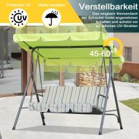 Columpio de Jardín de Metal con Parasol 3 Sillas, Cojín y Techo Ajustable 240kg 169x110x151cm - details 39