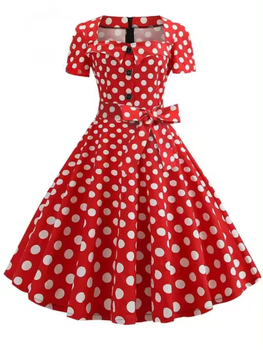 2025 ropa de mujer de verano elegante estilo vintage años 50 y 60 - 1