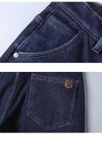 Pantalones vaqueros Sherpa gruesos de lana de invierno para hombre, pantalones vaqueros rectos de terciopelo informales de negocios, pantalones elásticos clásicos de felpa de lana para hombre - details 23