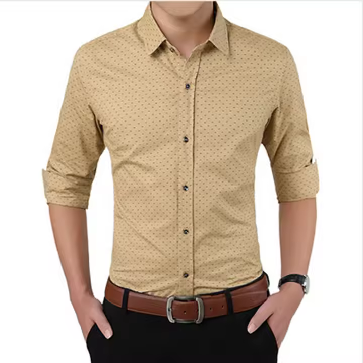 Camisa Casual a Cuadros para Hombres de Marca Nueva Moda Otoño Ajustada Manga Larga Algodón Talla Grande M-5XL - 1