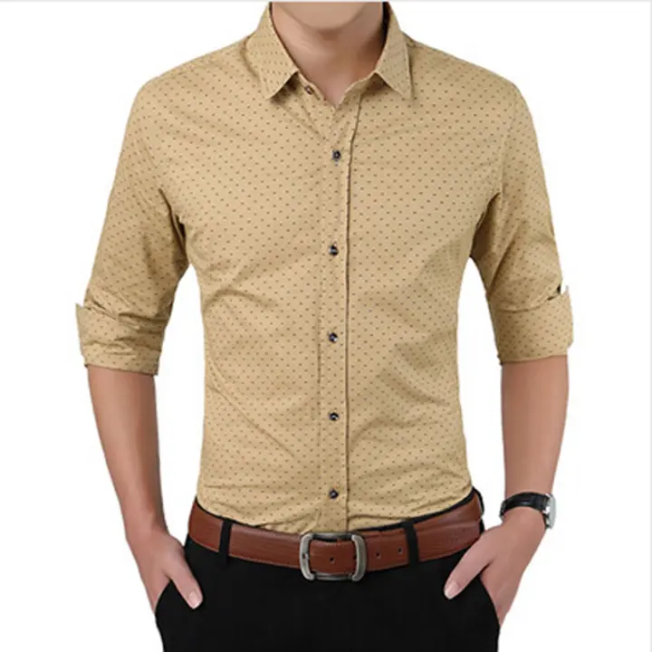 Camisa Casual a Cuadros para Hombres de Marca Nueva Moda Otoño Ajustada Manga Larga Algodón Talla Grande M-5XL - 1