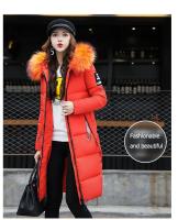 Abrigo de plumón para mujer, chaqueta de invierno con cuello de piel grande, chaqueta gruesa ajustada, Chaqueta de algodón con capucha a la moda, chaqueta larga de invierno para mujer - details 26
