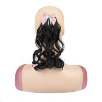 2 uds lazos sintéticos nudo Cola de Caballo sombreros para niños extensiones de cabello peluca con cola de caballo rizada pinzas para el cabello naturales suaves cola de caballo - details 7