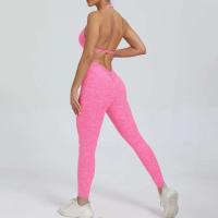Traje de entrenamiento de gimnasia reforzado deportivo para mujer, ropa deportiva para mujer, traje de yoga rojo, negro y rosa 2024 - details 15