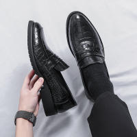 Zapatos Lefu para hombre, calzado sencillo y versátil con relieve sonriente, moda británica de negocios, talla grande - details 1