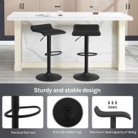 Taburetes de Cocina Giratorios 360° Altura Ajustable con Reposapiés Taburetes Altos con Asiento PVC para Comedor, Salón y Cafetería Negro+Negro - details 4