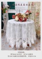 Mantel redondo Ence blanco, juego de mesa hilo, romántico, bordado francés, decoración de boda - details 5
