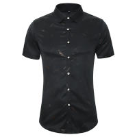 Camisas de Negocios Casuales para Hombres Estampado Elegante, Elástico, Sin Hierro, Ropa de Oficina Formal, Talla Grande, Moda de Trabajo - details 2