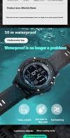 SHUNWAY 【】 Reloj electrónico para hombre con pantalla negra, resistente al agua, multifuncional, con luz nocturna de moda - details 3