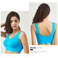 Women solid color fitness sports bra top gym yoga athletic tight workout soft brassiere padded - details 13