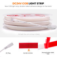 Tira de luces LED COB para decoración del hogar, cinta Flexible de neón resistente al agua IP68 con 320Leds/M, color blanco/azul hielo/rosa/amarillo/rosa/rojo, DC24V - details 4