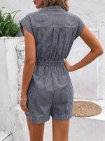 Mono de verano a rayas para mujer, mono de manga corta, pantalones cortos - details 45