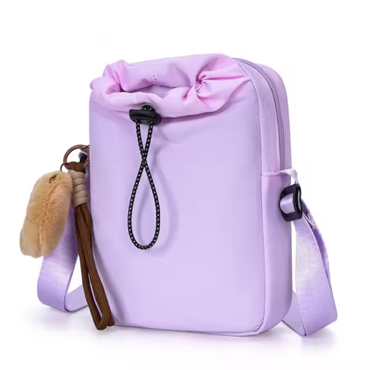 Bolsa cruzada de estilo coreano para botella de agua, bolsa impermeable de nailon para teléfono móvil, bolsa portátil con cordón abierto para botella de agua - 1