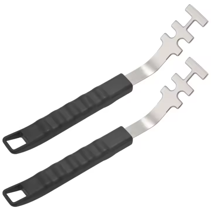 Elevador de rejilla resistente al calor, herramienta de cocina antiquemaduras, 2 piezas, herramientas para parrilla de barbacoa, accesorios para Camping - 1