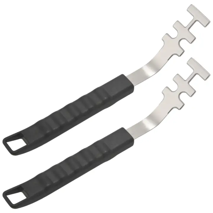 Elevador de rejilla resistente al calor, herramienta de cocina antiquemaduras, 2 piezas, herramientas para parrilla de barbacoa, accesorios para Camping - 1