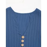 Vestido casual largo de verano, nuevo, de color sólido, con cuello en V y textura. - details 8