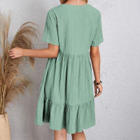 Vestido Mini de Línea Suelta con Volantes de Verano Elegante para Fiestas de Playa - details 9