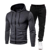 Traje deportivo de lunares para hombre y mujer, Sudadera con capucha y pantalones de chándal de terciopelo, Color sólido, otoño e invierno, 2024 - details 5