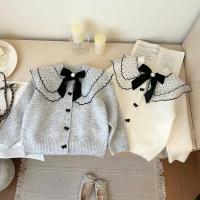 Suéter para niñas 2025 Otoño Invierno suéter de punto coreano para niña cárdigan con lazo abrigo - details 1