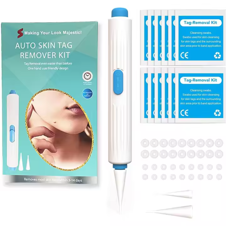 Kit removedor de etiquetas de piel para coche, dispositivo de eliminación de verrugas para cara, cuello y cuerpo, seguro, sin dolor, 2-4mm + 4-8mm - 1