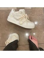 Zapatillas deportivas de cuero blanco para hombres Estilo retro, moda estrella, monopatín, zapatillas de otoño casuales - details 2