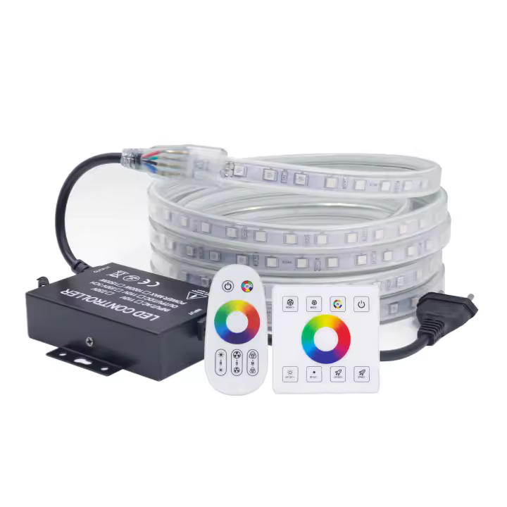 GAHADA Luz de Tira LED RGB Impermeable, 5050 60LEDs/m, Control Remoto Táctil de Pared, Iluminación y Decoración - 1