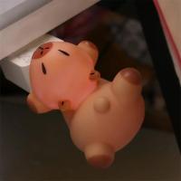 Bonita capibara, luz nocturna USB, lámpara con enchufe USB de dibujos animados de plástico, lámpara de ambiente pequeña USB práctica marrón, regalos para niños - details 9