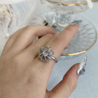 Anillo giratorio de flor de molino de viento con copos de nieve de circonio de cristal a la moda para mujeres y niñas, joyería para fiesta, regalo antiestrés - details 9