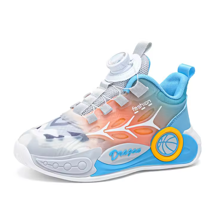 Zapatos de entrenamiento de estudiantes con hebilla giratoria, zapatillas antideslizantes para niños, zapatillas - 1