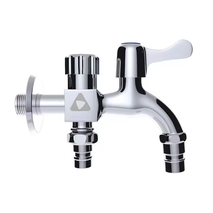 Grifo de acero inoxidable 304 de 2 vías, válvula de cobre bidireccional, 1 entrada, 2 salidas, wo Way - 1