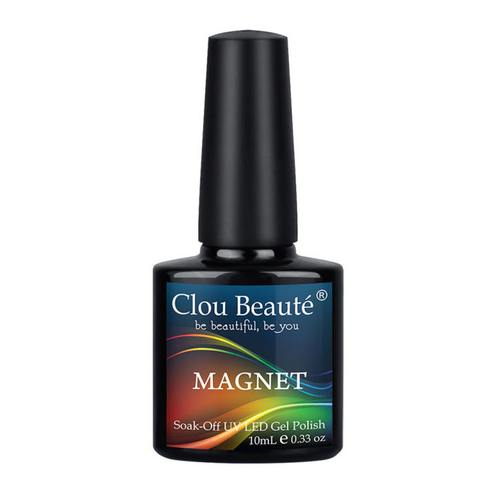 Esmalte de Uñas Semi Permanente UV LED de Clou Beaute Reflectante Holográfico con Cristales de Glitter y Diseño de Ojo de Gato Fácil de Quitar con Imán