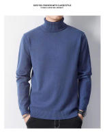 Suéter de punto grueso y cálido con cuello alto para hombre, camisa base, top de manga larga de moda - details 7