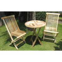 Conjunto de asientos de jardín de tres piezas de madera de teca, silla plegable y mesa plegable cuadrada de aproximadamente 40 x 60 cm - details 8