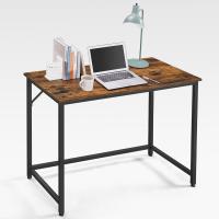 Mesa de Trabajo Remoto Industrial Estilo Rústico Marrón Tamaño 50 x 100 x 76cm - details 4