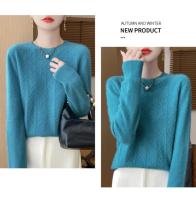 Elegante Suéter de Lana 100% Cuello Redondo, Manga Larga, Moda de Invierno para Mujeres - details 21