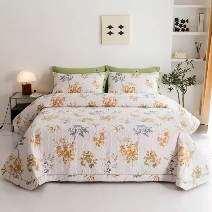 Edredón Nórdico de Algodón 100% Colcha Cosida, Edredón para Cama de Pareja, Sábana Doble - 1