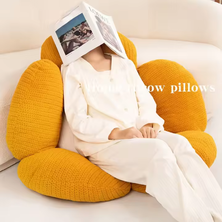 Cojín de Piso de Tamaño Grande 120cm Almohada de Pierna de Cama con Cesta de Corazón para Niñas - 1