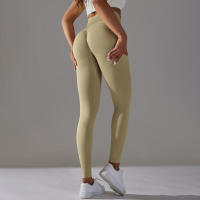 Leggings de yoga sin costuras para mujer, ropa deportiva de entrenamiento, pantalones deportivos de cintura alta - details 22