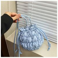 Dulce bolso de cubo con cordón de estilo coreano, bolso de rejilla, pequeño bolso cruzado, bolso para teléfono móvil, bolso de hombro de nailon de Color sólido, viaje - details 25